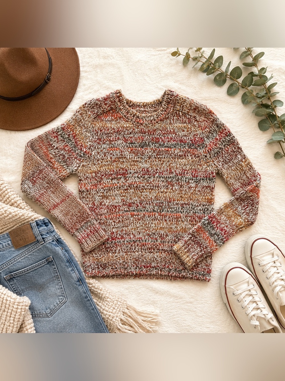 Velvet by Graham & Spencer Marled Wool Blend Crewneck Sweater XS